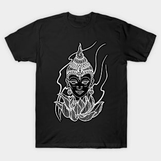 Buddha and lotus by Susyrdesign black background T-Shirt